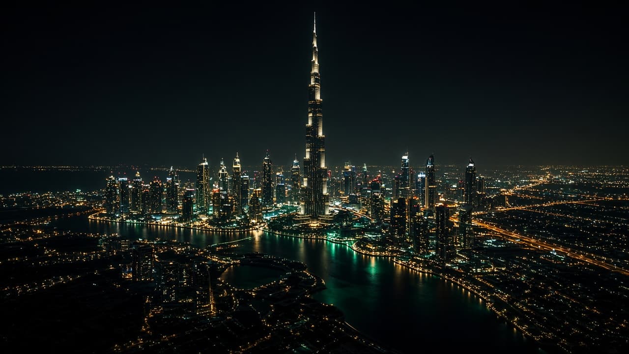 Dubai night skyline